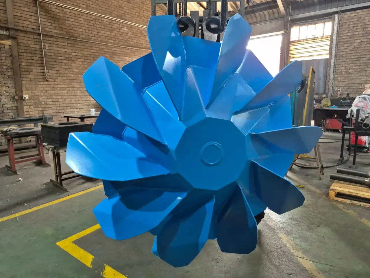 Underside of fabricated impeller