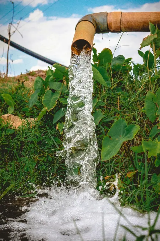 waste water flowing from tap